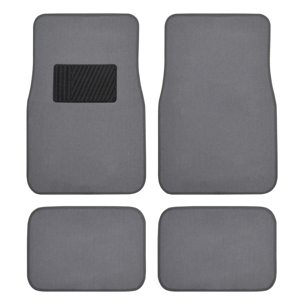 BDK 4-Piece Premium Carpet Non-Slip Heel Pad Front Floor Mats and Rear Floor Mats