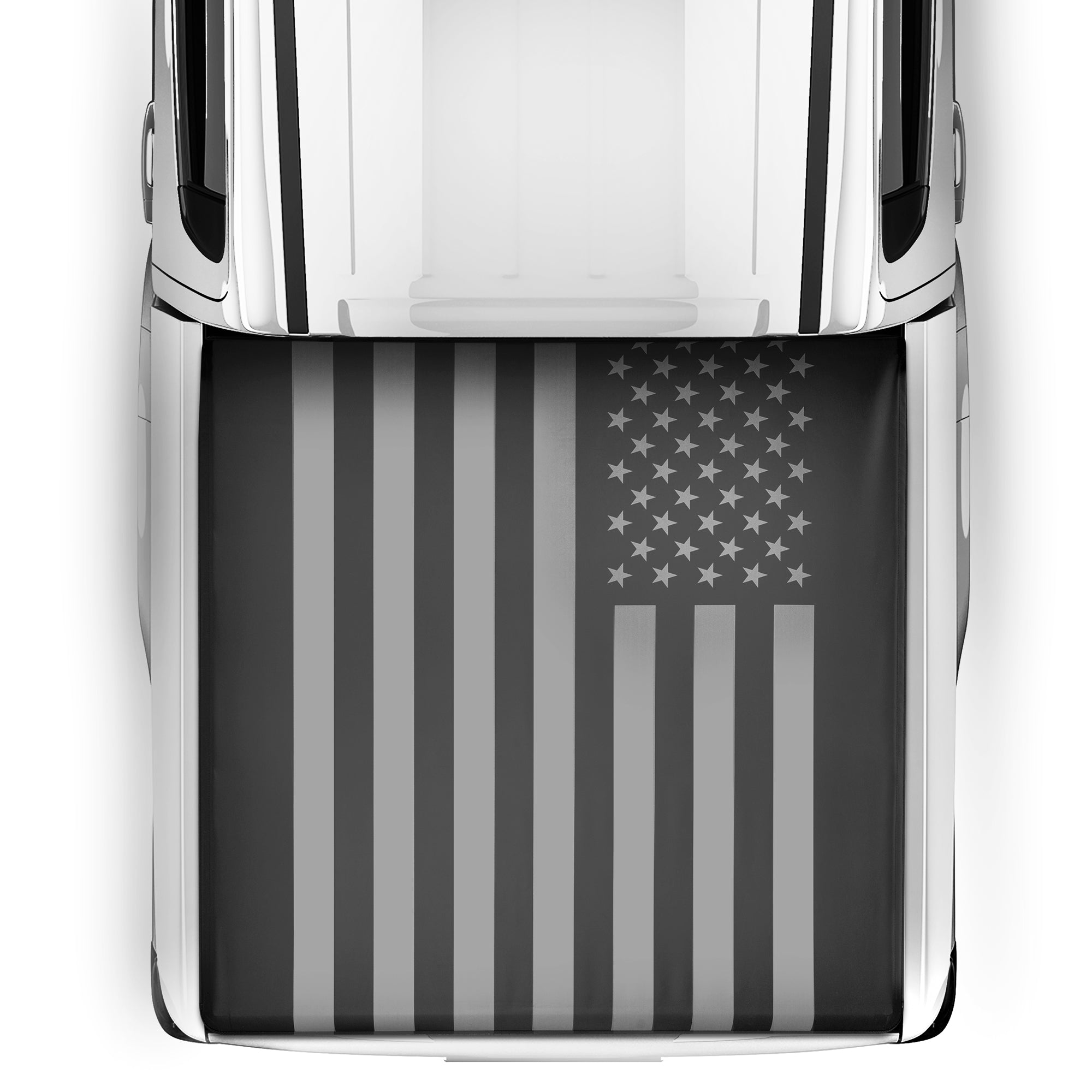 MotorBox USA Black American Flag Soft Roll-Up Retractable Tonneau Cover for Chevrolet Silverado 1500 (2007 - 2018), GMC Sierra 1500 (2007 - 2018) - 5.8' bed