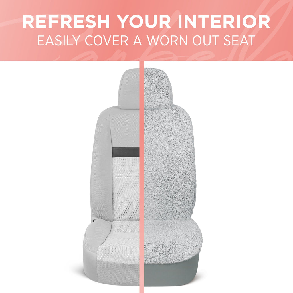 Carbella 2-Pack Plush Sherpa Fleece Front Seat Covers