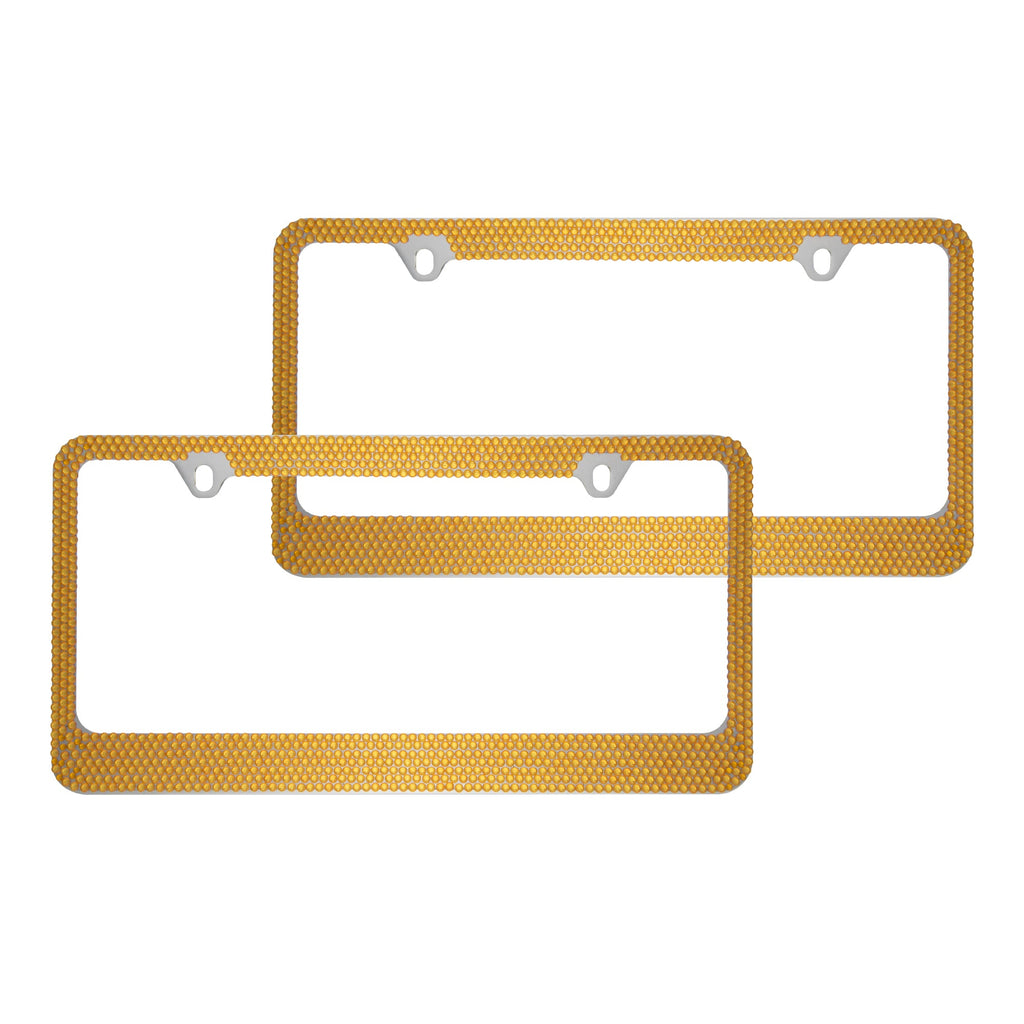 Chrome Plated Rust-Proof Die-Cast Stainless Metal License Plate Frame/Holder Universal Size - Blank Metal Design (Pack of 2)