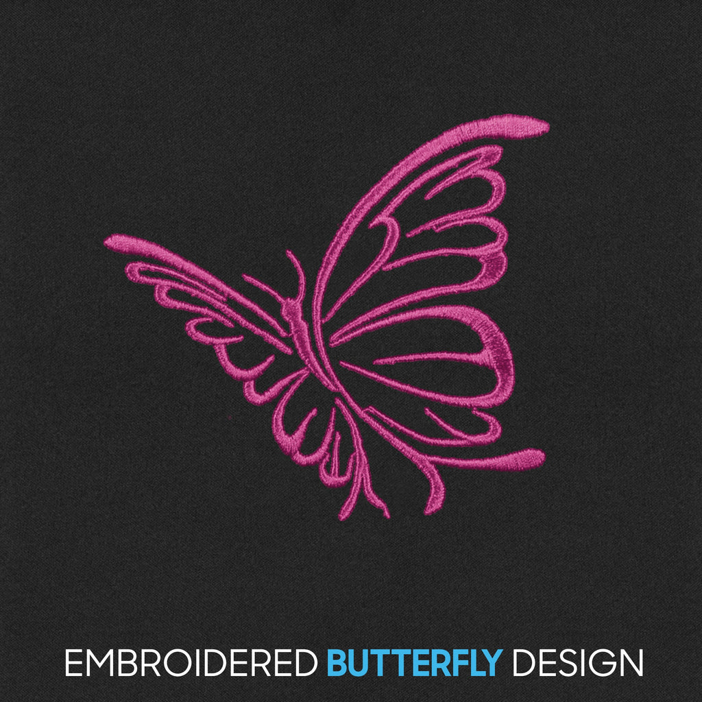 BDK 12-Piece Butterfly Front Seat Covers, Rear Seat Covers, Seat Belt Pads, and Steering Wheel Cover (Fits 14.5" - 15.5")