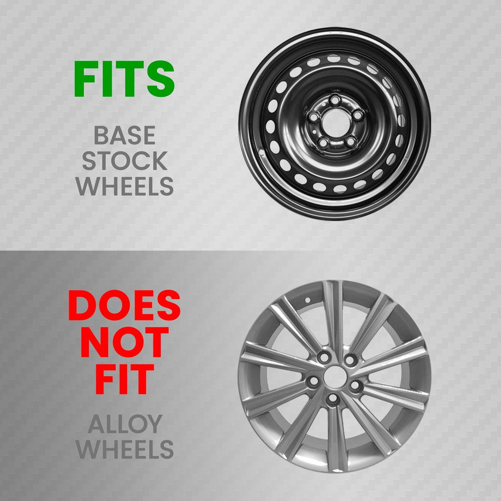 BDK 4-Pack Premium Two-Tone 16" Universal Fit Hubcap Covers for Wheels and Rims (Multi-spokes) - Replacement, Snap On, OEM Style