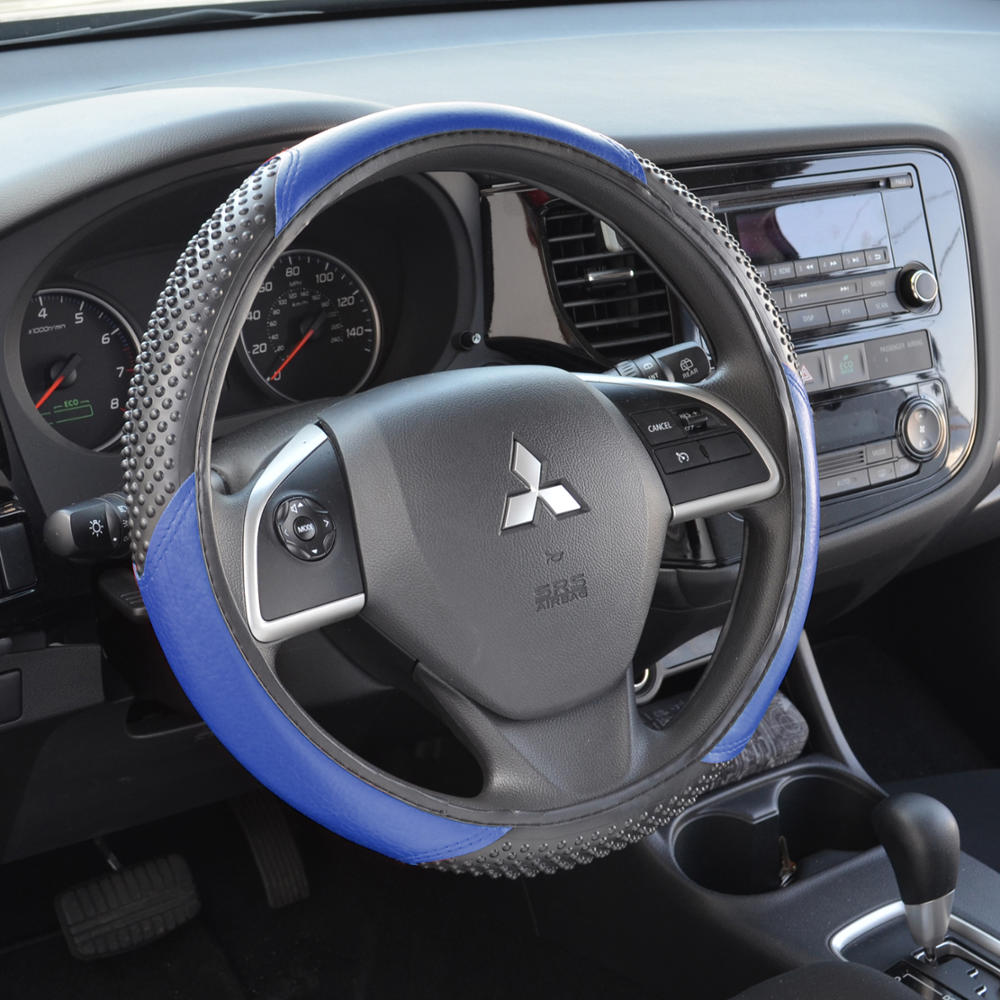 BDK Ergonomic Sport Massage Grip Steering Wheel Cover (Fits 14.5" - 15.5")