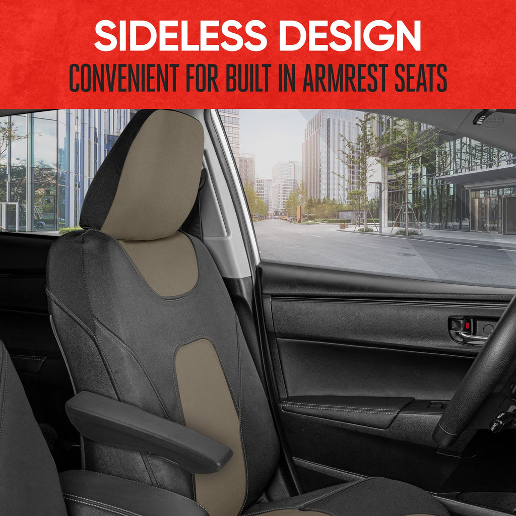 MotorTrend 2-Pack AquaShield Water-Proof Two-Tone Neoprene Front Seat Covers