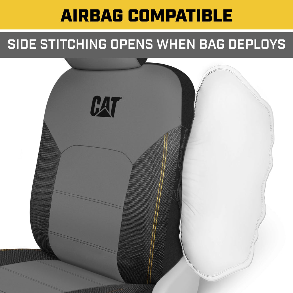 CAT 2-Pack FlexHybrid PU Leather Mesh Breathable Front Seat Covers
