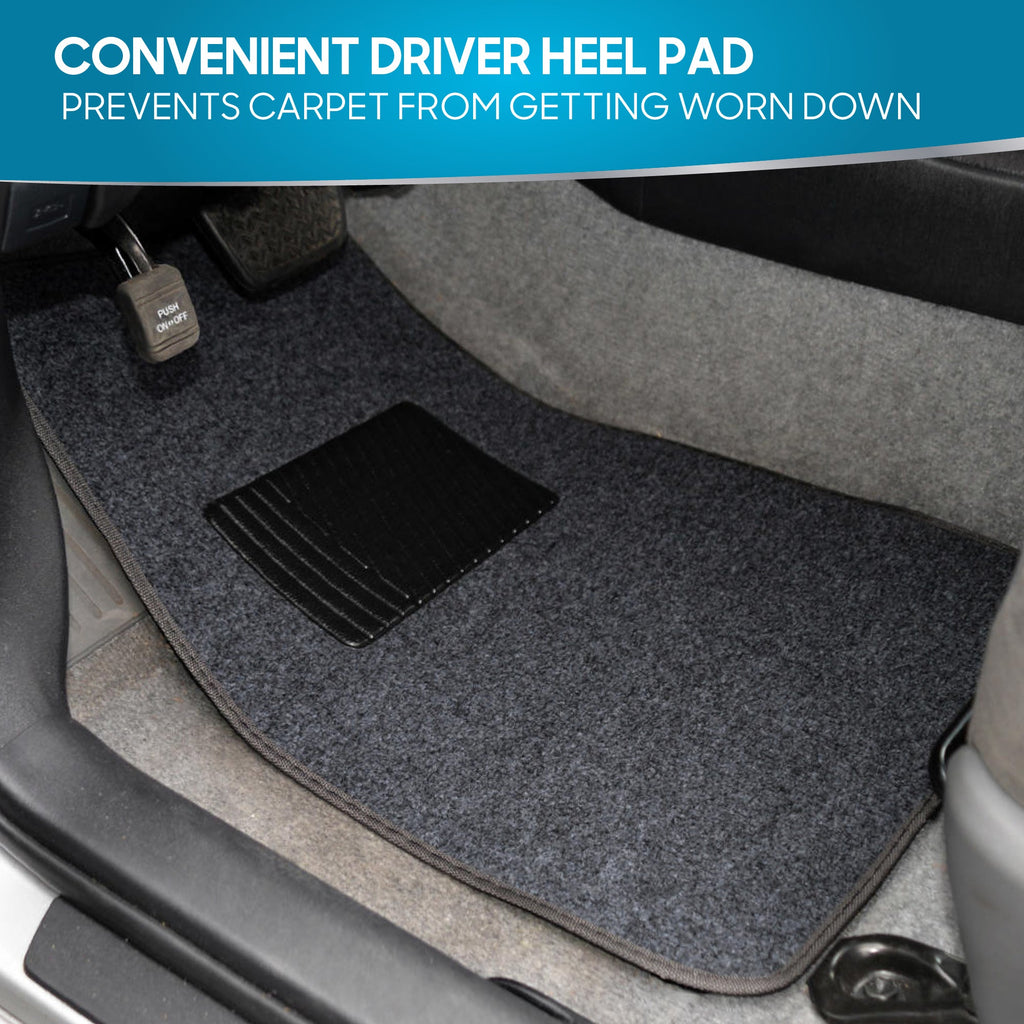 BDK 4-Piece Premium Carpet Non-Slip Heel Pad Front Floor Mats and Rear Floor Mats