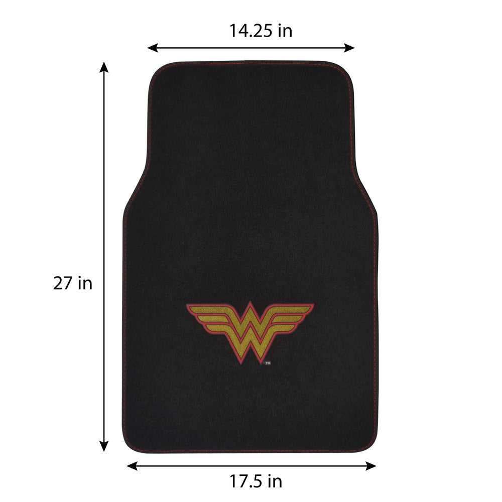 Warner Bros DC Comics Wonder Woman Logo Front Floor Mats and Rear Floor Mats
