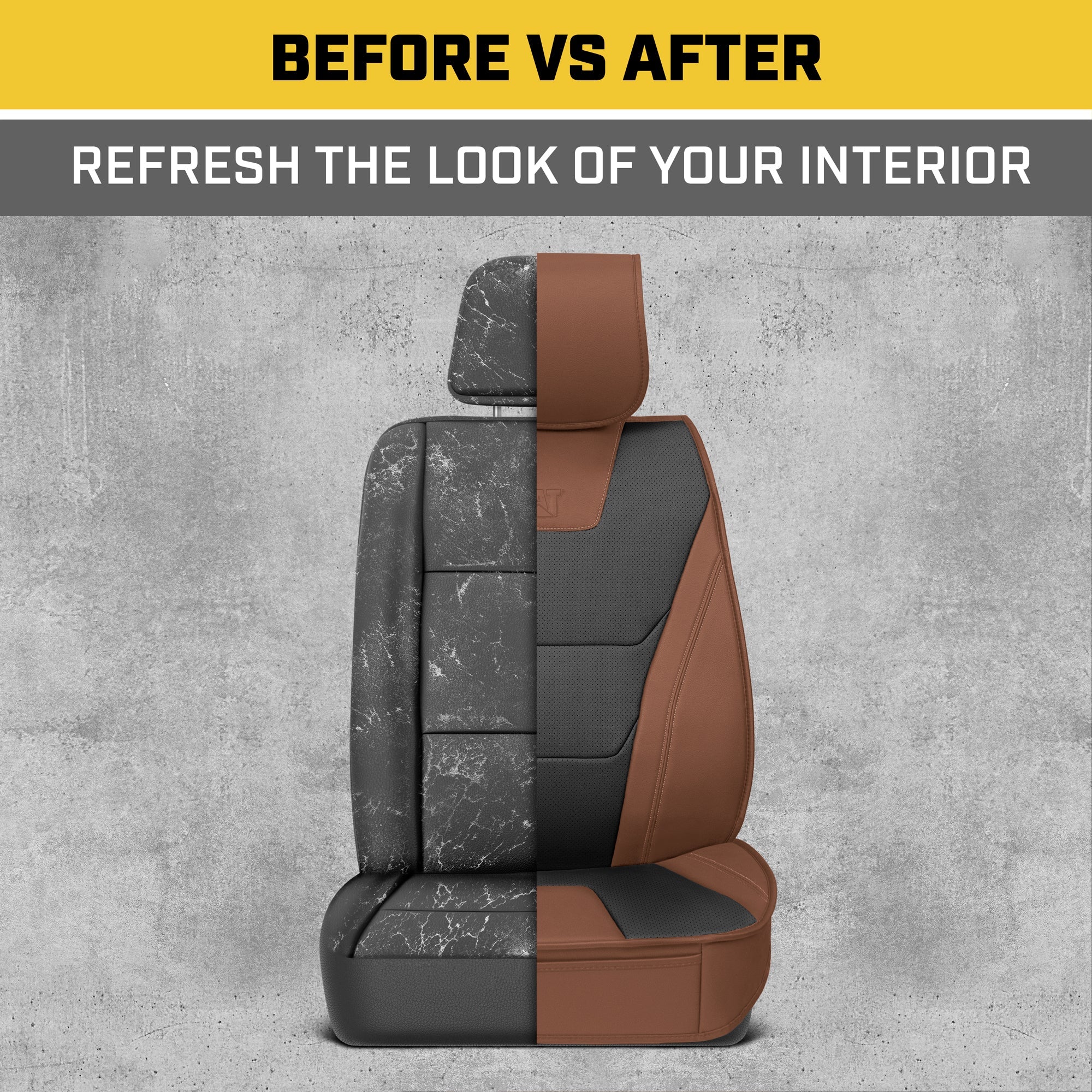 CAT 2-Pack EDGE Deluxe Front Seat Covers - Brown