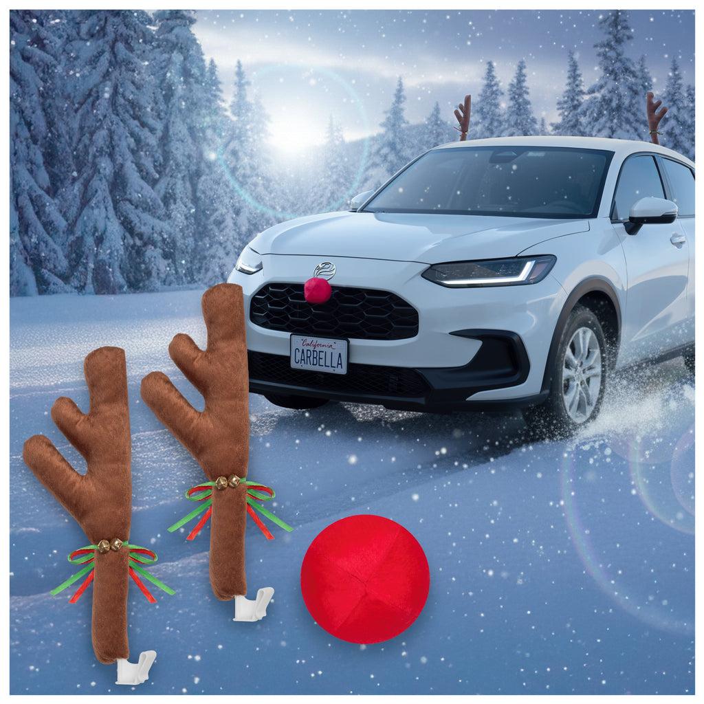 Carbella 3-Piece Holiday Antlers and Red Nose