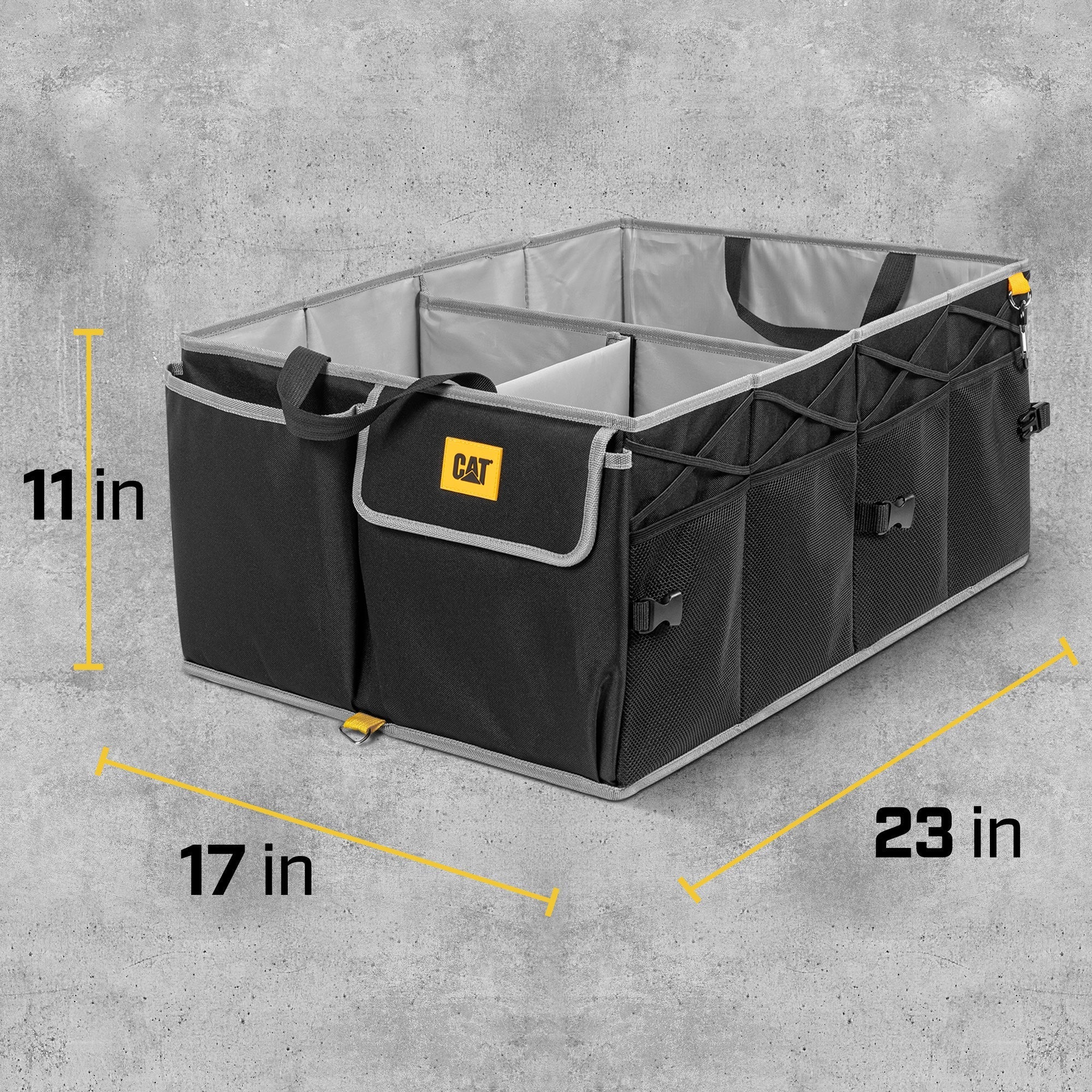 CAT FlexTrunk Trunk/Cargo Organizer and Storage, Collapsible & Adjustable Multi-Compartments (17" x 23" x 11")
