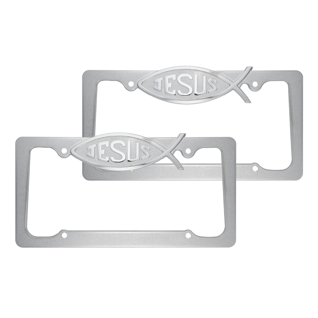 Chrome Plated Rust-Proof Die-Cast Stainless Metal License Plate Frame/Holder Universal Size - Blank Metal Design (Pack of 2)