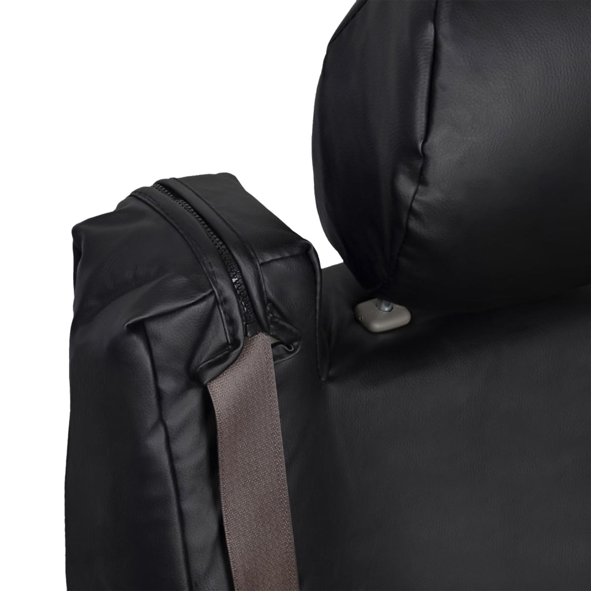 BDK 2-Pack Premium Faux Leather Front Seat Covers with Integrated Seatbelt and Armrest Covers