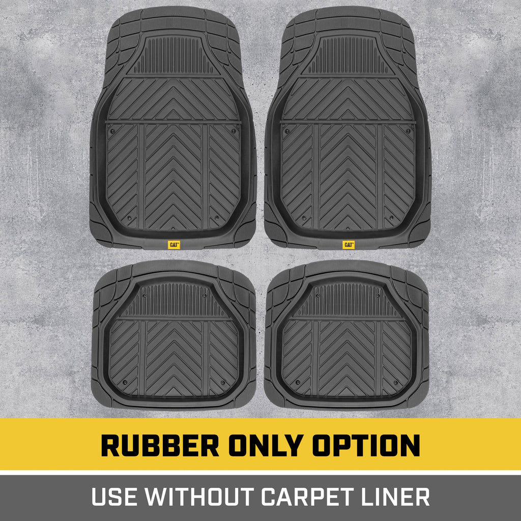 CAT 4-Piece Detachable Carpet Deep Dish Front Floor Mats and Rear Floor Mats - Heavy Duty, All Weather, Trim to Fit