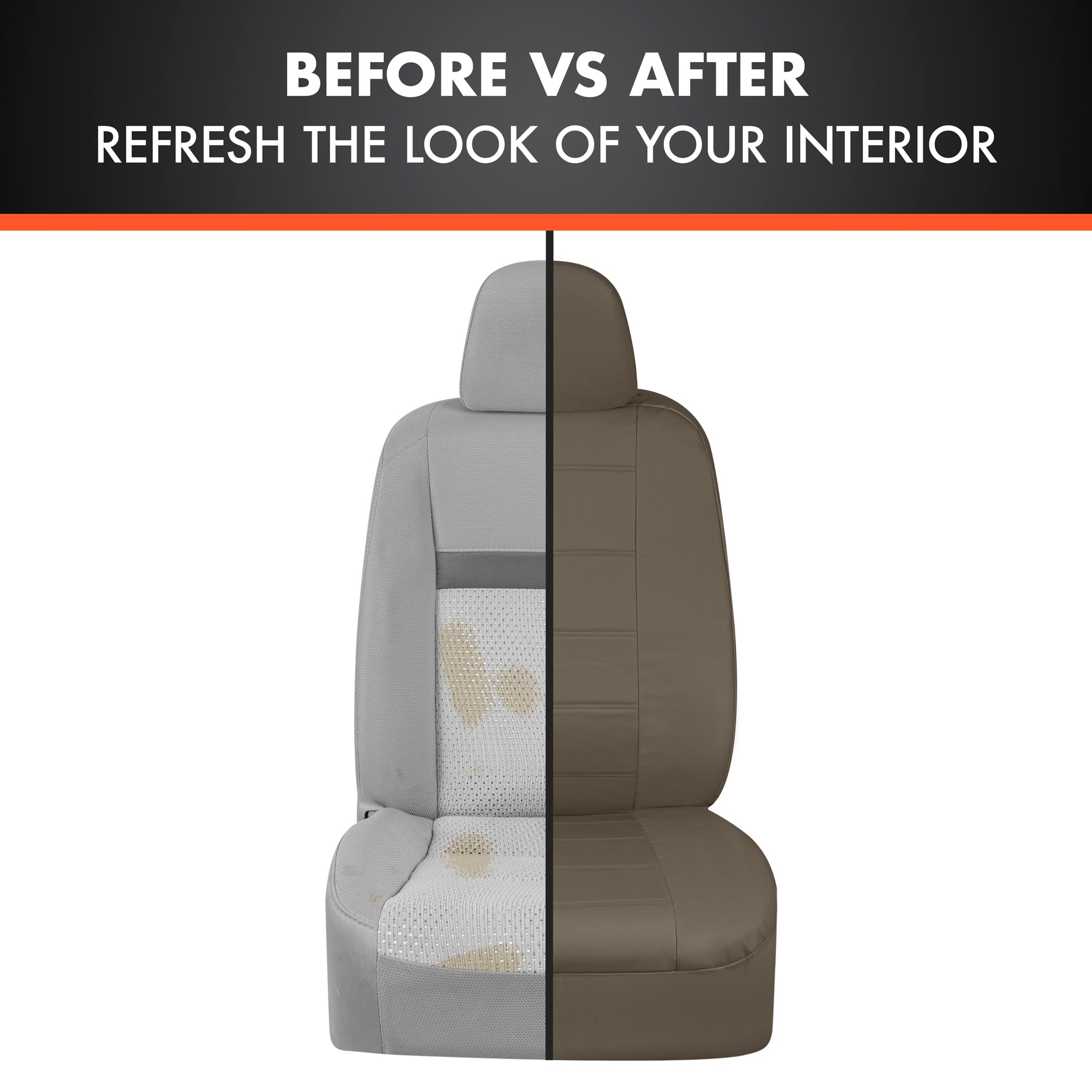 BDK 9-Piece Premium Faux Leather Front Seat Covers and Rear Seat Covers