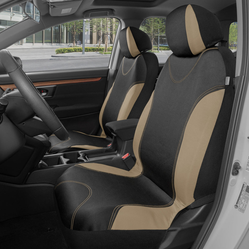 BDK 9-Piece UltraSleek Two-Tone Front Seat Covers and Rear Seat Covers