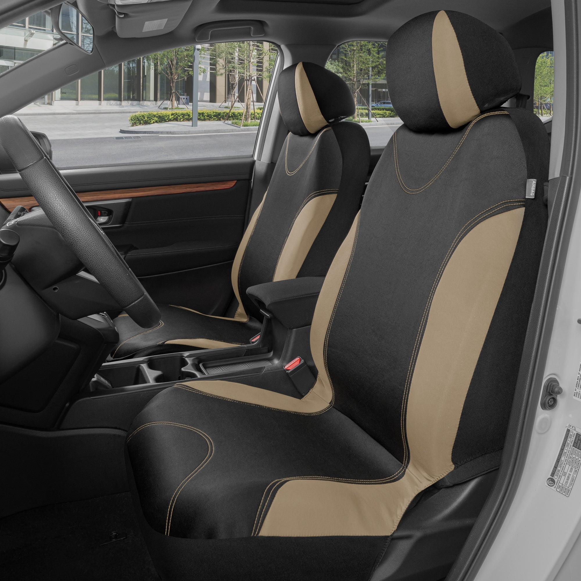 BDK 9-Piece UltraSleek Two-Tone Front Seat Covers and Rear Seat Covers