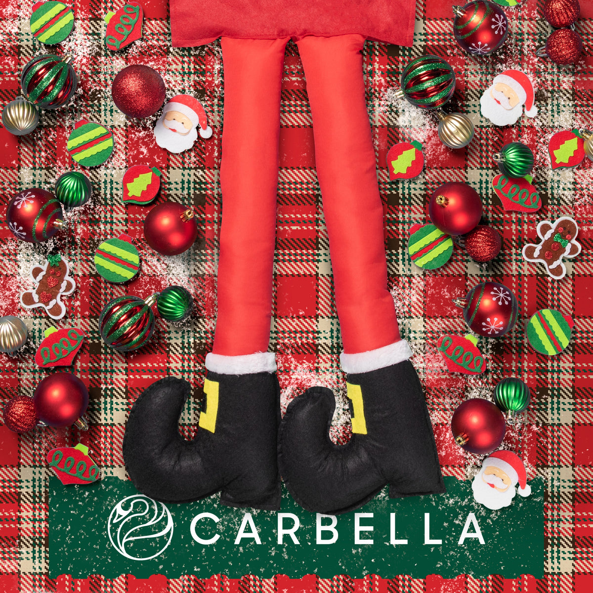 Carbella Trunk/Cargo Holiday Santa Legs Decoration