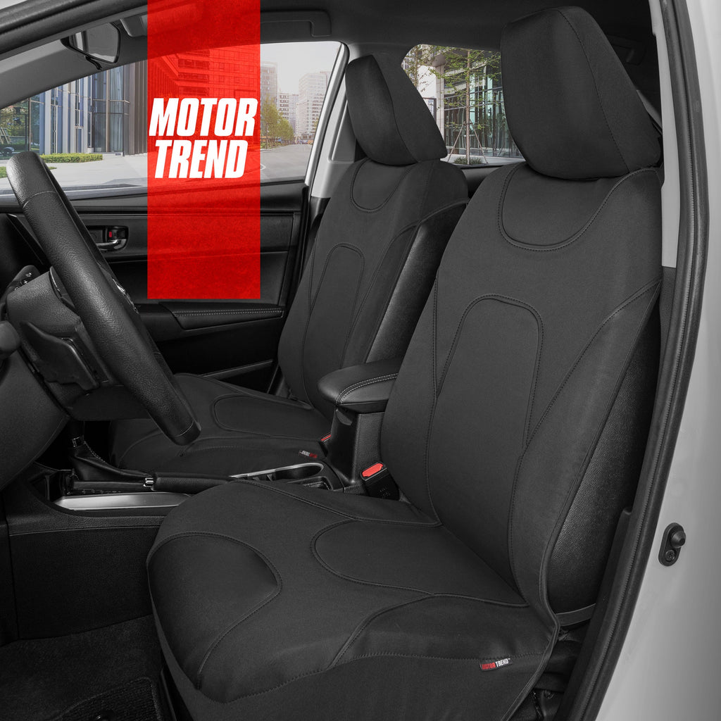 MotorTrend 2-Pack AquaShield Water-Proof Two-Tone Neoprene Front Seat Covers