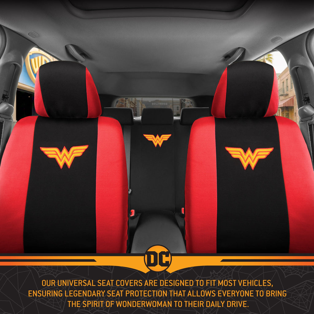Warner Bros DC Comics 9-Piece Wonder Woman Front Seat Covers and Rear Seat Covers