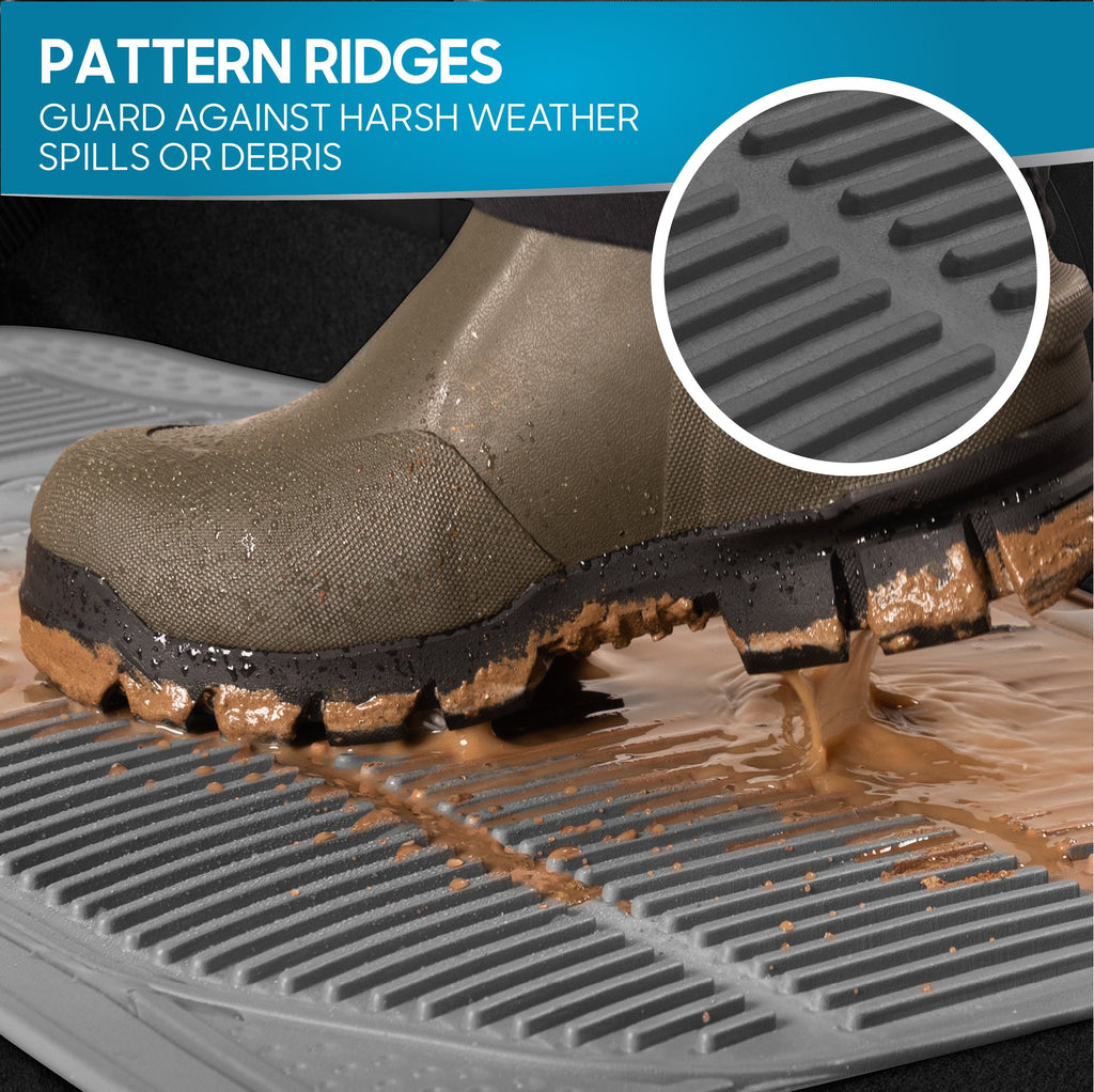 BDK 3-Piece ProLiner Front Floor Mats and Rear Floor Mats - Heavy Duty, All Weather, Trim to Fit