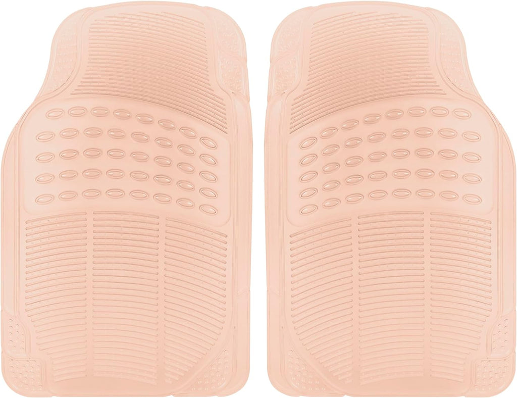 Carbella 2-Piece Cushioned Grip Pad Front Floor Mats - Heavy Duty, All Weather, Trim to Fit