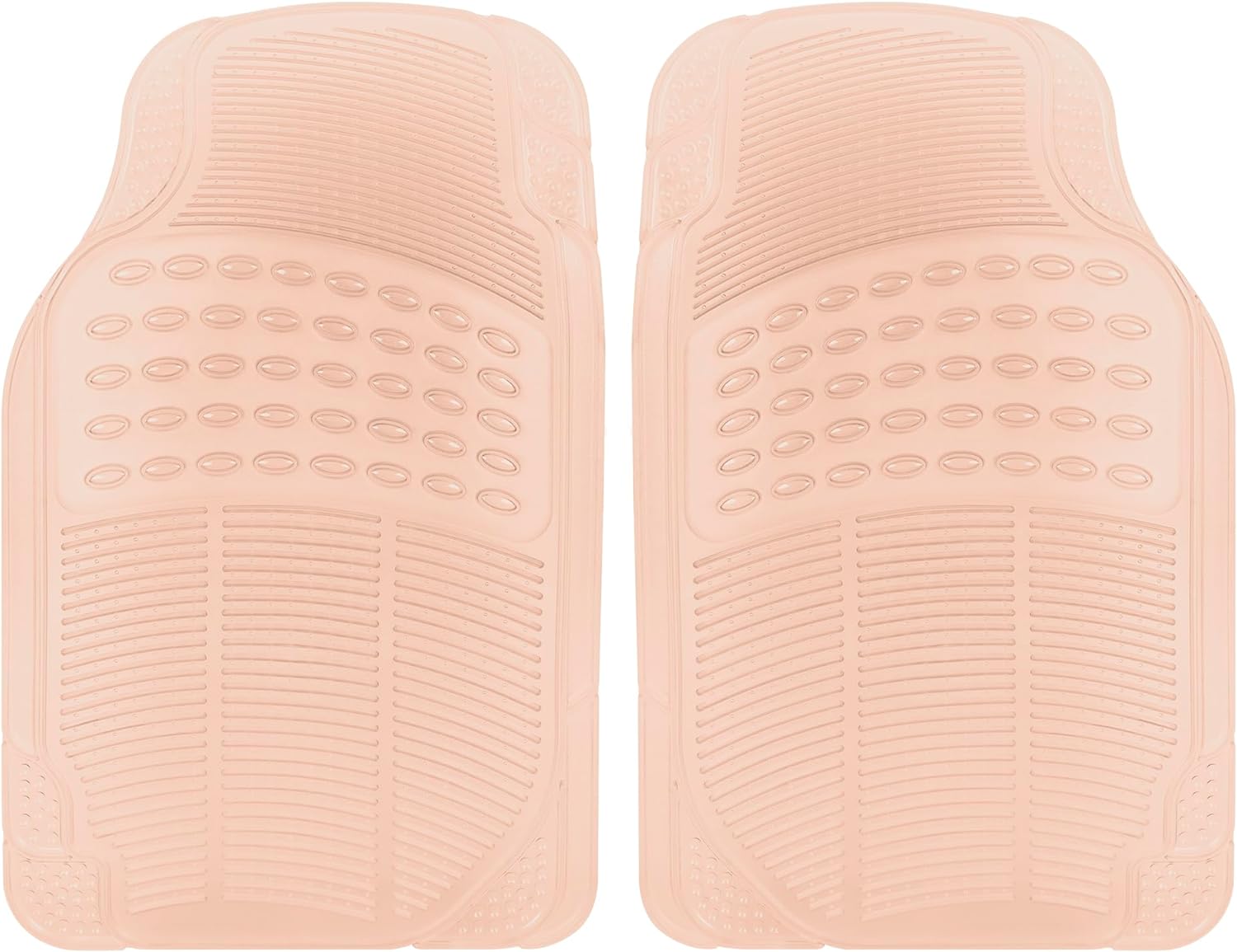 Carbella 2-Piece Cushioned Grip Pad Front Floor Mats - Heavy Duty, All Weather, Trim to Fit