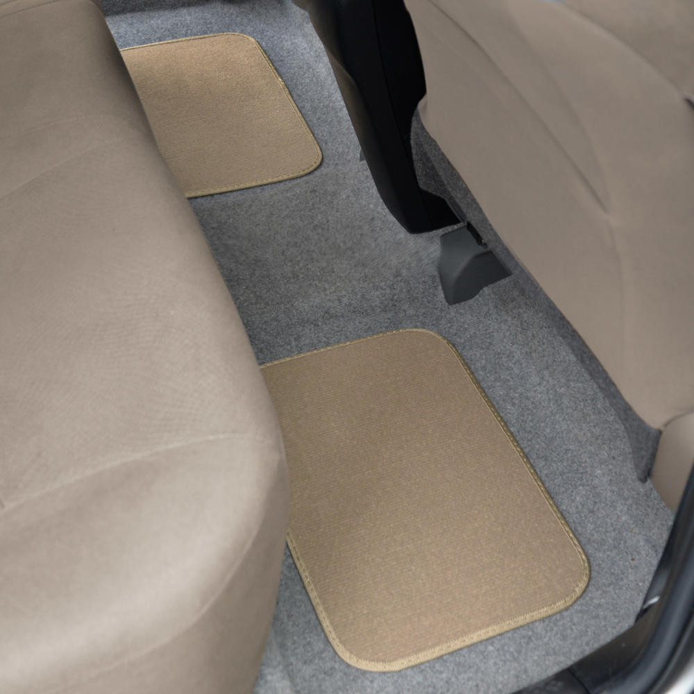 BDK 4-Piece Premium Carpet Non-Slip Heel Pad Front Floor Mats and Rear Floor Mats