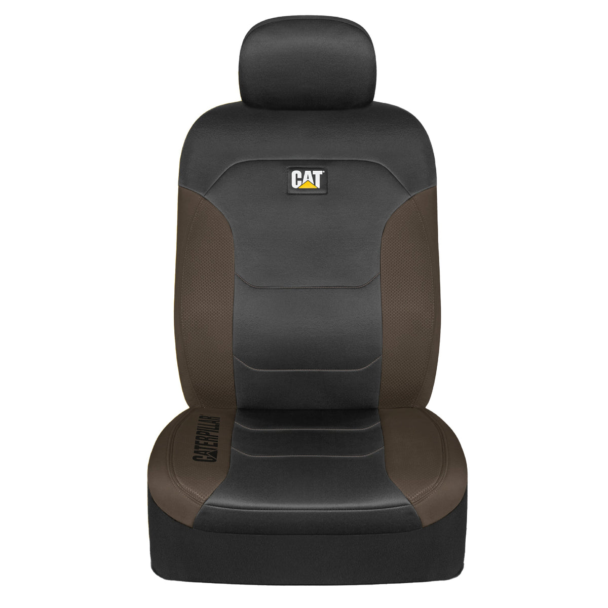 Cat® FlexFit™ Black Beige Seat Covers for Cars, Trucks, & SUV - Set of (2) Front Car Seat Cover Front Seat Protectors - Airbag Compatible Seat Covers for SUV Interior Covers & Seat Cover Accessories