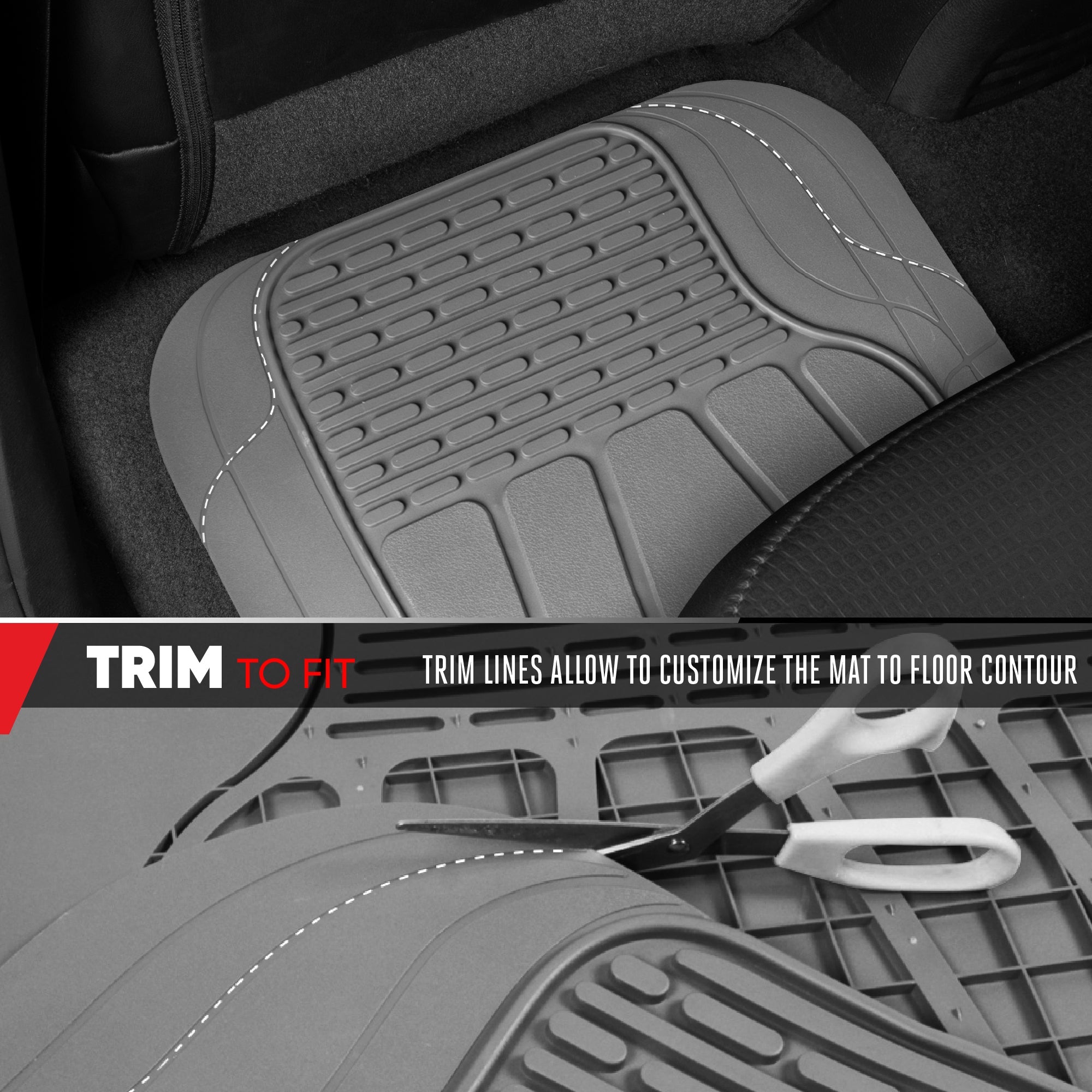 MotorTrend WingRunner Rear Floor Mat - Trim to Fit