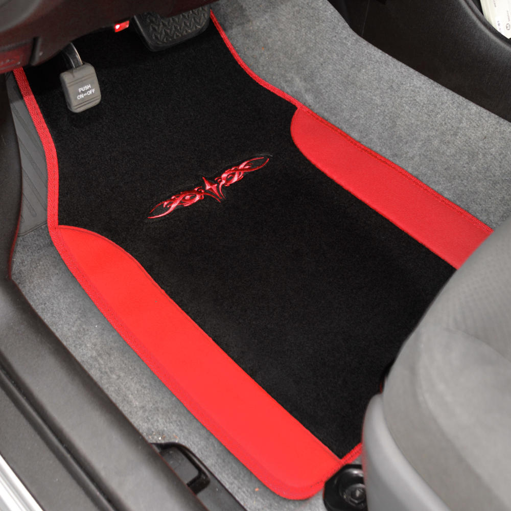 BDK 4-Piece Design Print Carpet Front Floor Mats and Rear Floor Mats