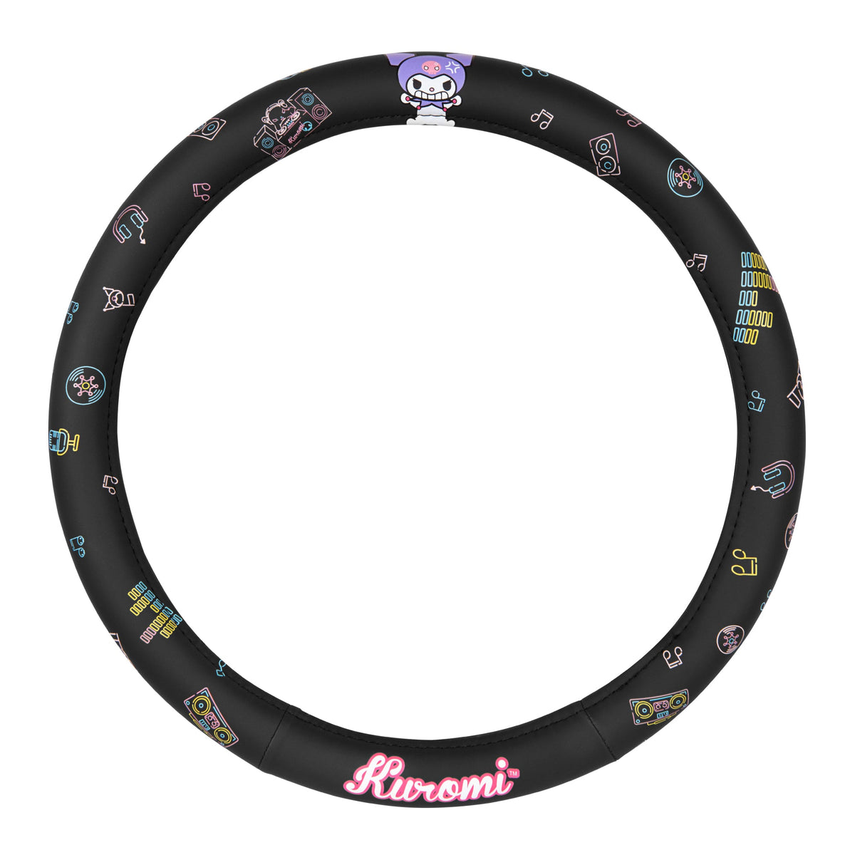 Carbella Sanrio Kuromi Neon Party Steering Wheel Cover (Fits 14.5" - 15.5")