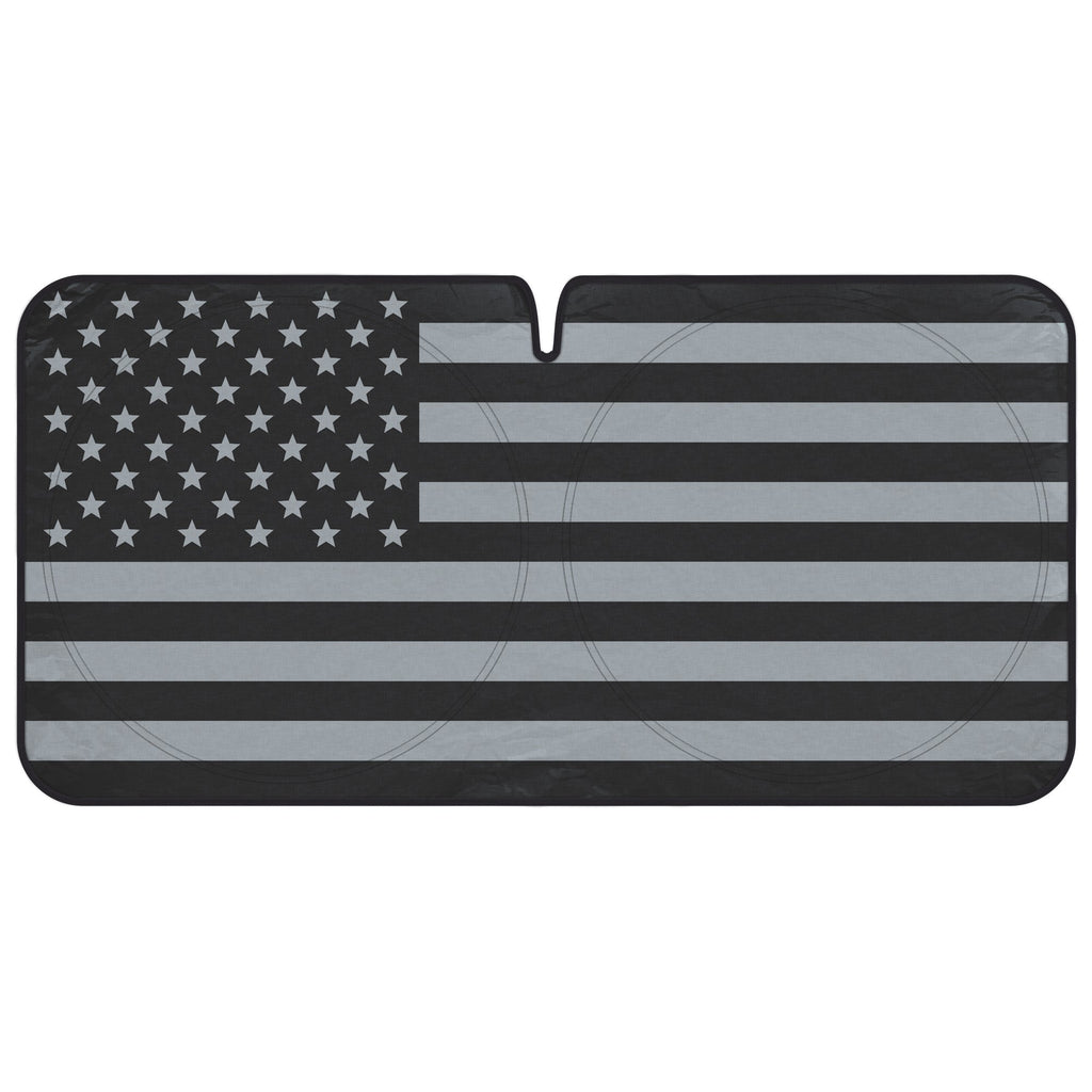 BDK USA Black American Flag Front Windshield Sunshade XXL (64" x 32")
