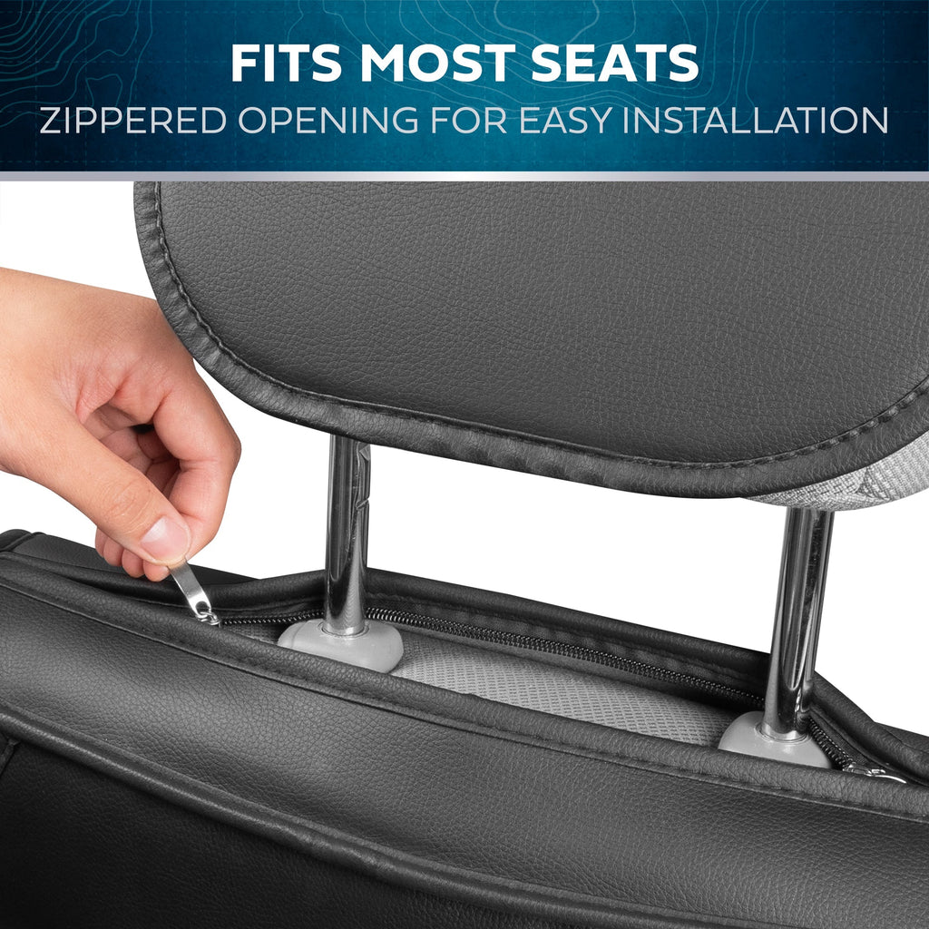 MotorBox 2-Pack Classic Edition Premium Faux Leather Perforated Cushion Front Seat Covers