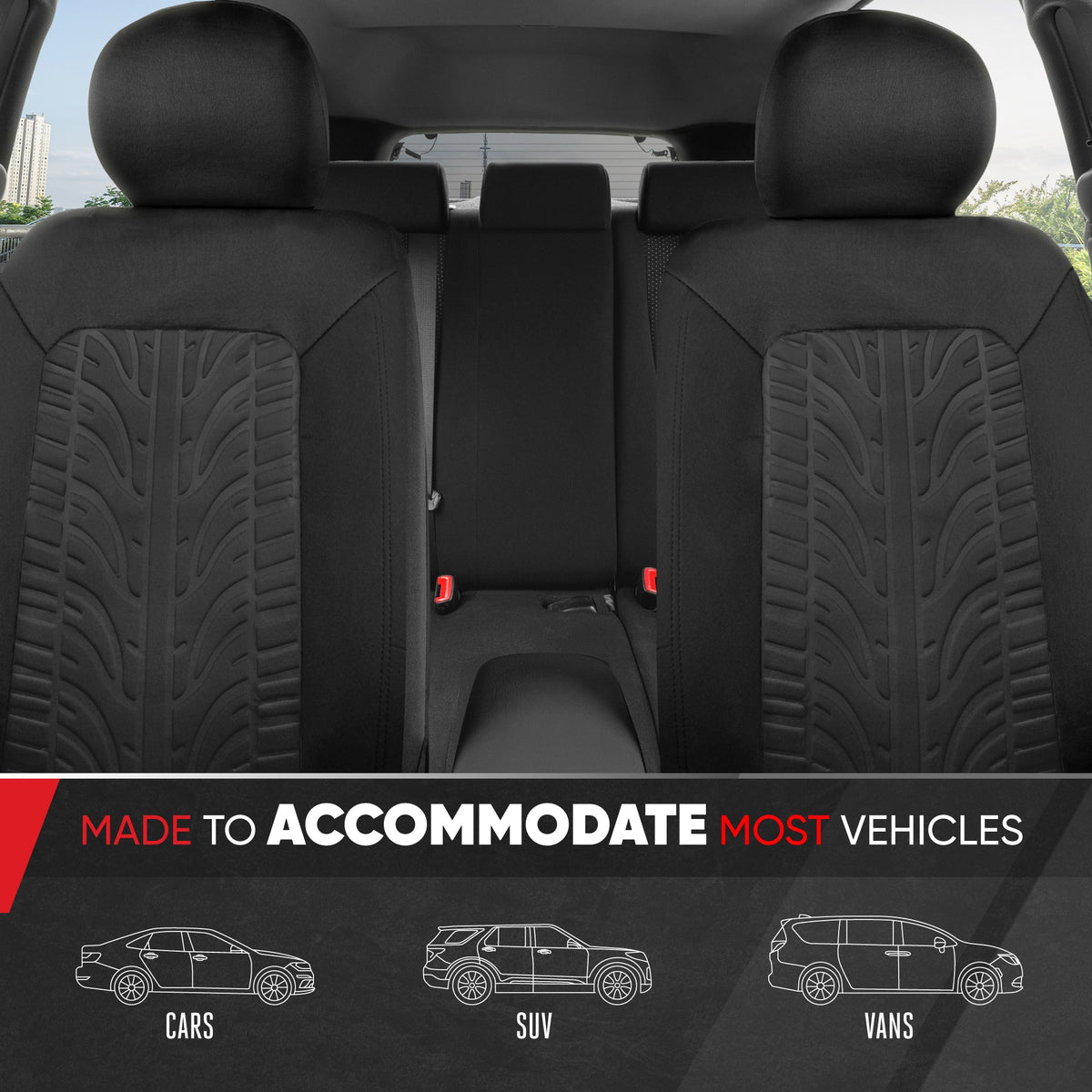 MotorTrend 2-Pack Grand Prix Tire Tread Front Seat Covers