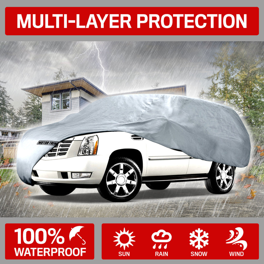 MotorTrend 4-Series Premium Poly Lined Vehicle Cover for Cars, SUVs, Trucks, Vans