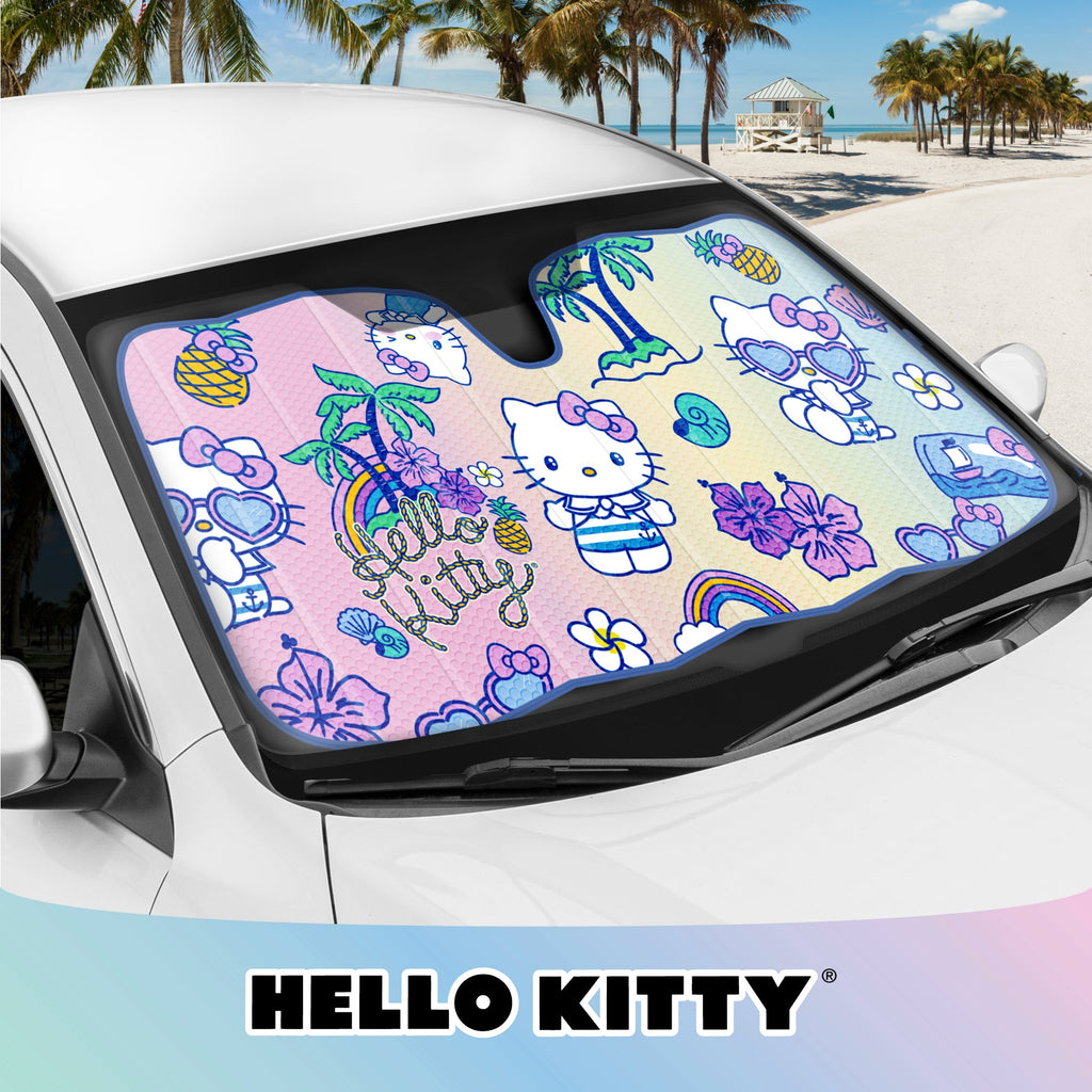 Hello Kitty Car Windshield Sun Shade - Officially Licensed Sanrio Cute Car Accessories for Women - Hello Kitty Car Accessories SunShade for Car Windshield - Summer Sunshield for Car Window Shades