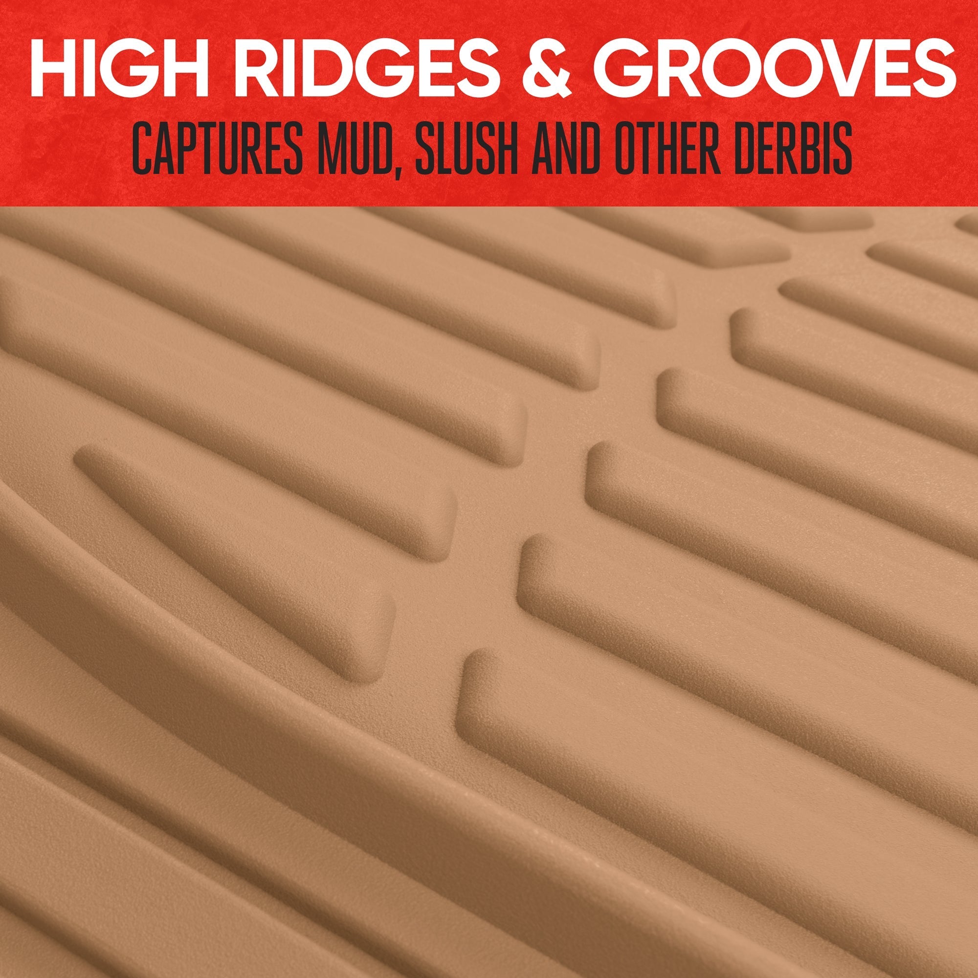 MotorTrend 3-Piece FlexTough Deep Dish Front Floor Mats and Rear Floor Mat - Heavy Duty, All Weather, Trim to Fit