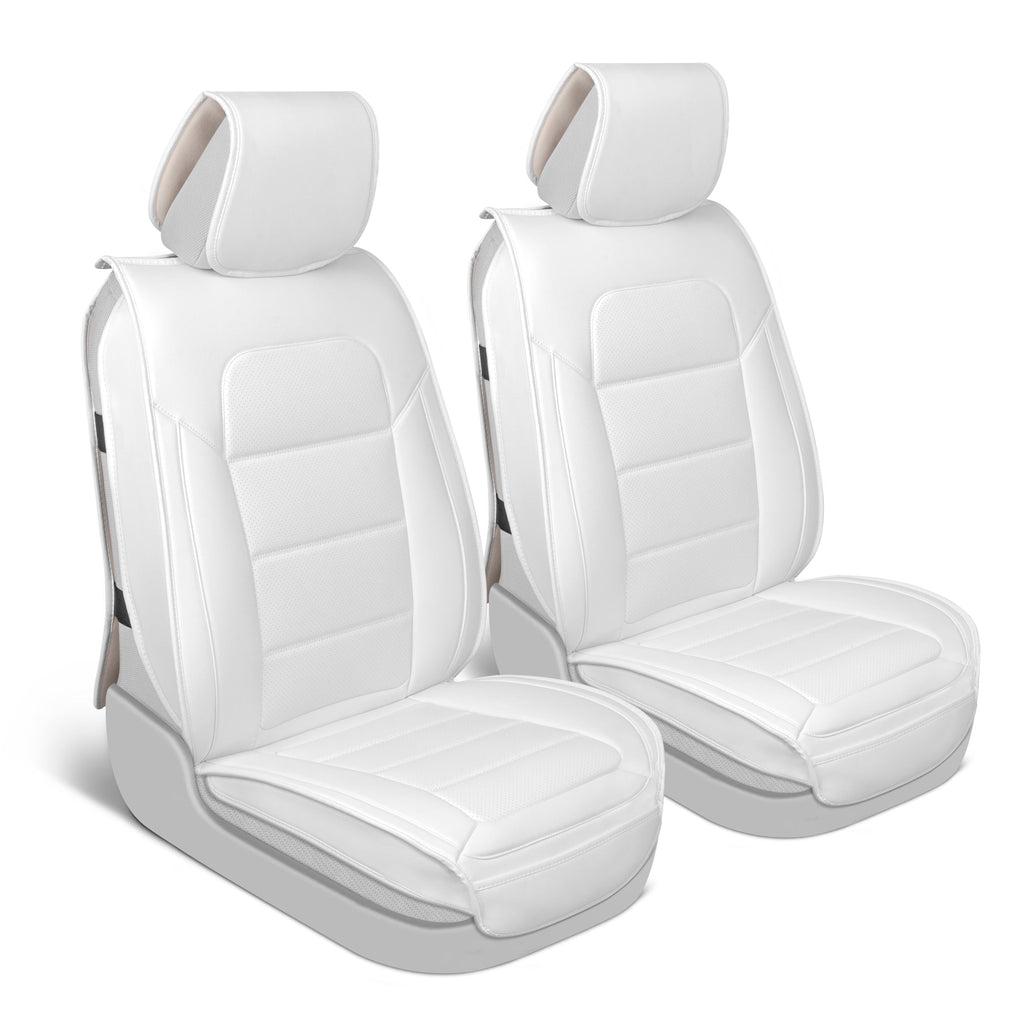 MotorBox 2-Pack Classic Edition Premium Faux Leather Perforated Cushion Front Seat Covers