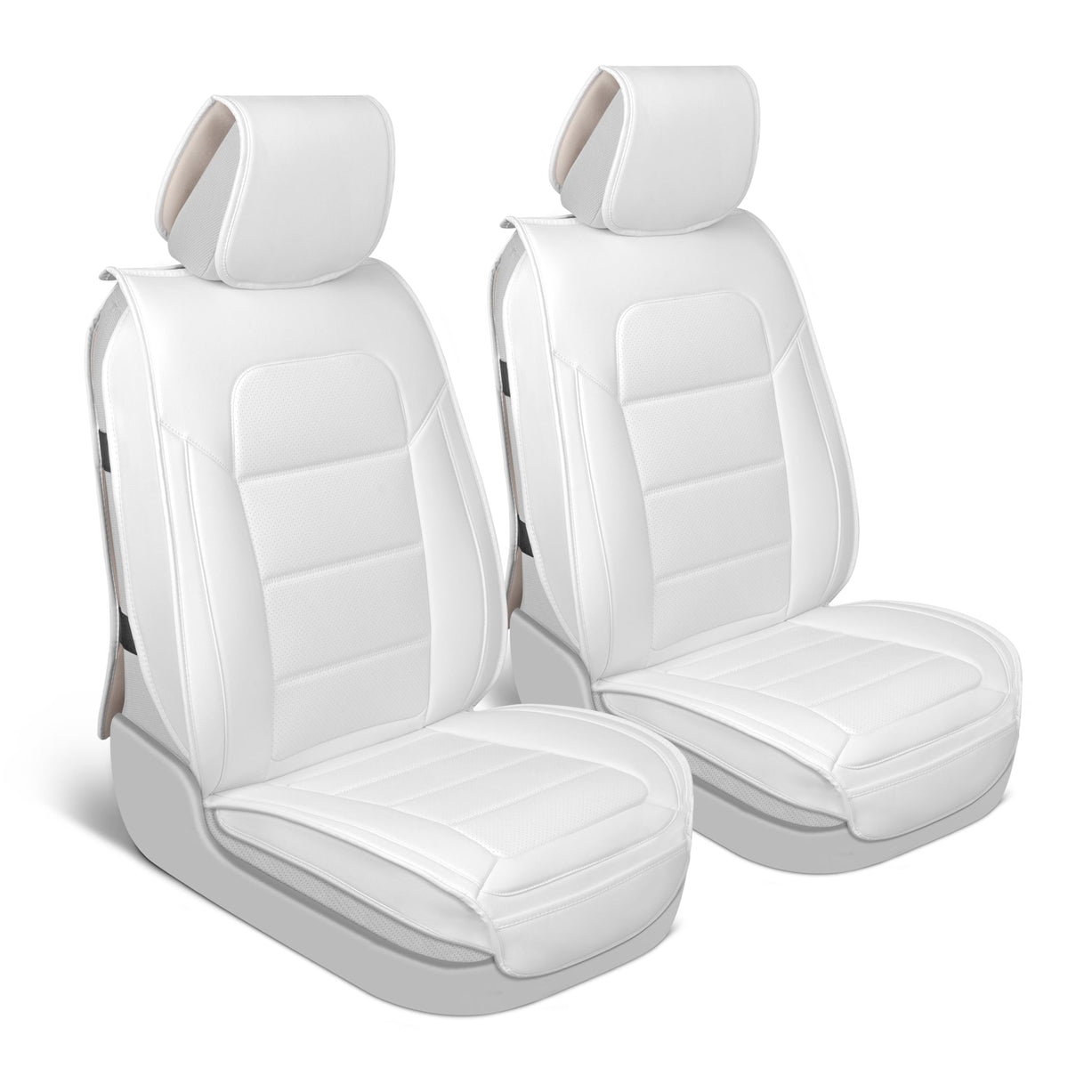 MotorBox 2-Pack Classic Edition Premium Faux Leather Perforated Cushion Front Seat Covers