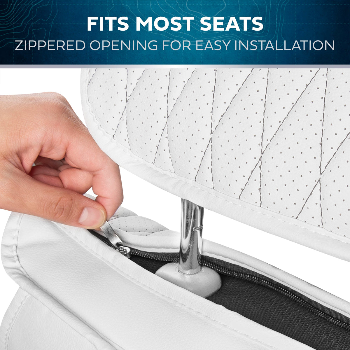 Car Seat Covers - DiamondLux Edition Premium Faux Leather Seat Protectors - Double Cross Stitched Cushioned Automotive Accessories for Trucks, SUVs, Cars - Front Seat Set