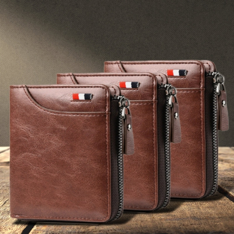 Newly Fossy Multi-functional RFID Blocking Waterproof Durable PU Leather Wallet