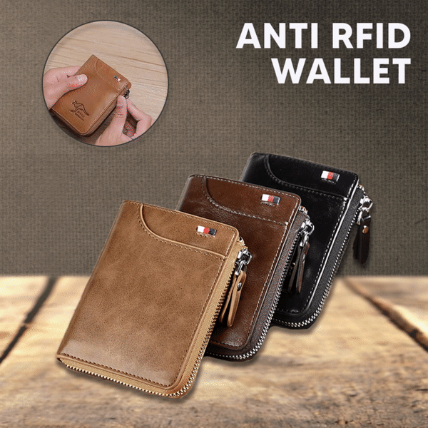 Newly Fossy Multi-functional RFID Blocking Waterproof Durable PU Leather Wallet