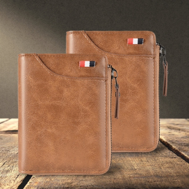Newly Fossy Multi-functional RFID Blocking Waterproof Durable PU Leather Wallet