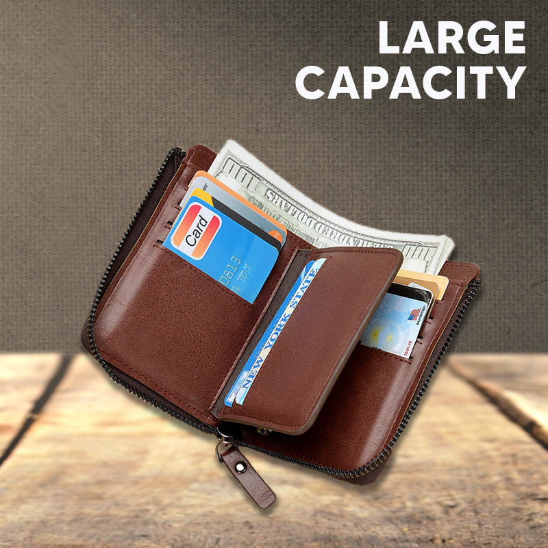 New Fossy Multi-functional RFID Blocking Waterproof Durable PU Leather Wallet