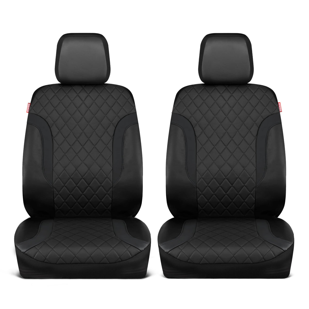 Motor Trend Faux Leather Seat Covers For Trucks, Cars, & SUV - Front Black Car Seat Cover Set - Universal Fit For Most Automotives - Forros Para Asientos De Carro - CarSeat Covers Accessories