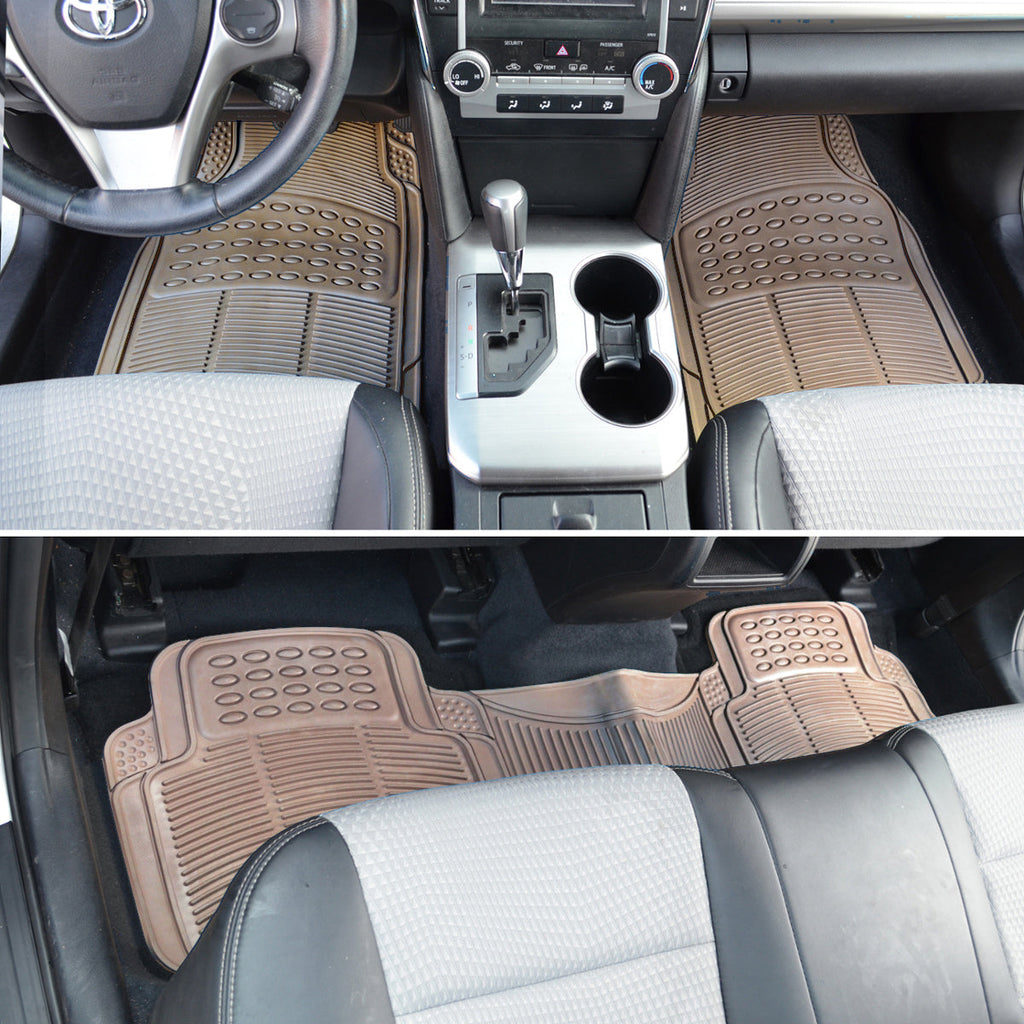 BDK 3-Piece ProLiner Front Floor Mats and Rear Floor Mats - Heavy Duty, All Weather, Trim to Fit