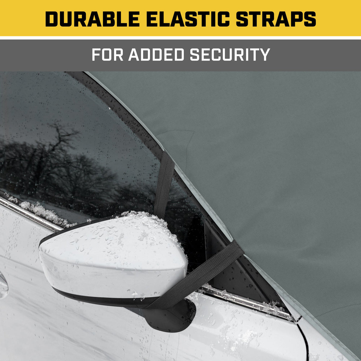Cat® Windshield Snow Cover, Toughest Car Frost Protector for Ice & Sleet, Weatherproof for Winter, Includes Anti-Theft Straps, Freeze Protector for Auto Car Truck Van SUV