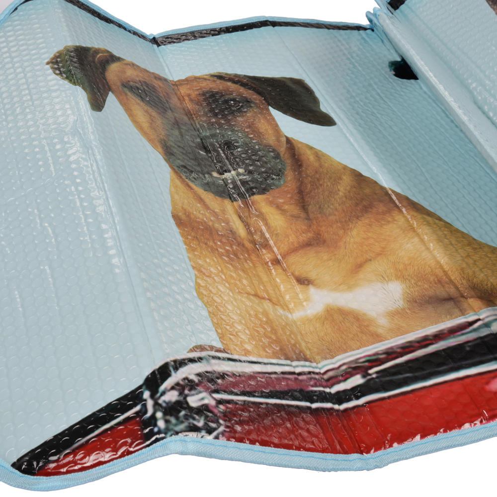BDK 2 Dogs Driving Car Front Windshield Sunshade (58" x 27")