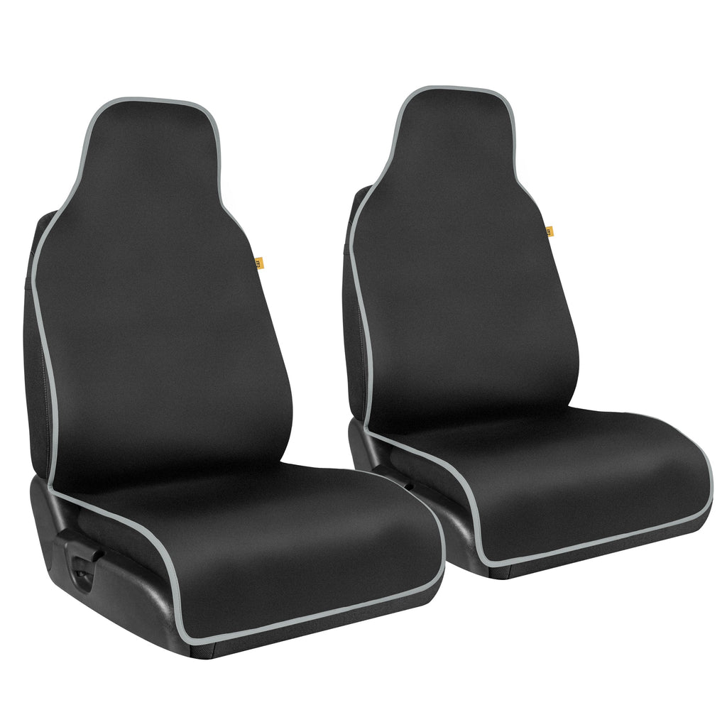 Cat® Waterproof Car Seat Covers for Front Seats, 2 Pack with Black Trim - Durable Neoprene Seat Covers for Cars, Fits 95% of Cars Trucks SUV, Ideal Seat Protector for Leather Seats