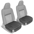 MotorTrend 2-Pack Padded Faux Leather Diamond Stitched Seat Covers with Front Storage Pockets - Black
